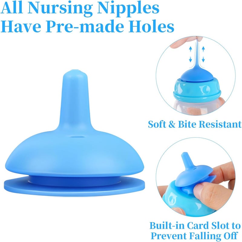 Xuanda Pet Feeding Bottle,3 Pack 60ml Nursing Bottle, 3 Sizes Nipples with Ventilation Valve Resistant Tearing Perfect for Puppies, Kittens, Small Wildlife（Blue） - Image 5